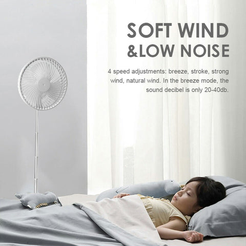 Rechargeable, foldable USB telescope fan – quiet, 180° adjustable, 4 speed levels, portable ✨ | Kalsten