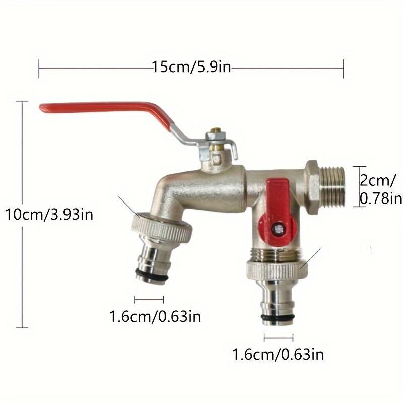 Karnz | Dual-Outlet Stainless Steel Garden Faucet – Rustproof 2-Way Faucet with Quick Connector & Independent Valves
