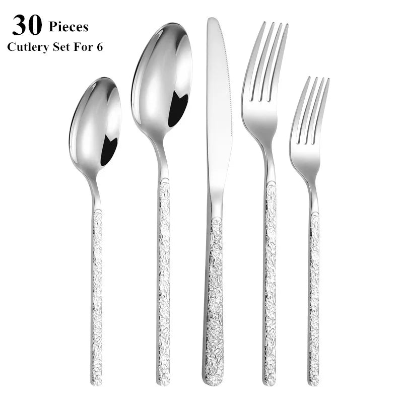 BowLift | 30-Piece Luxury Golden Cutlery Set