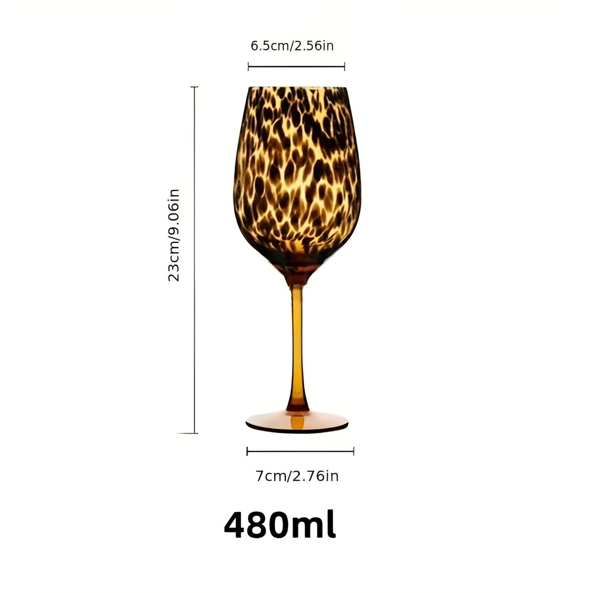 Set with 2 wine glasses in leopard design – Vintage look & decorative | Perfect for special occasions | Karnz