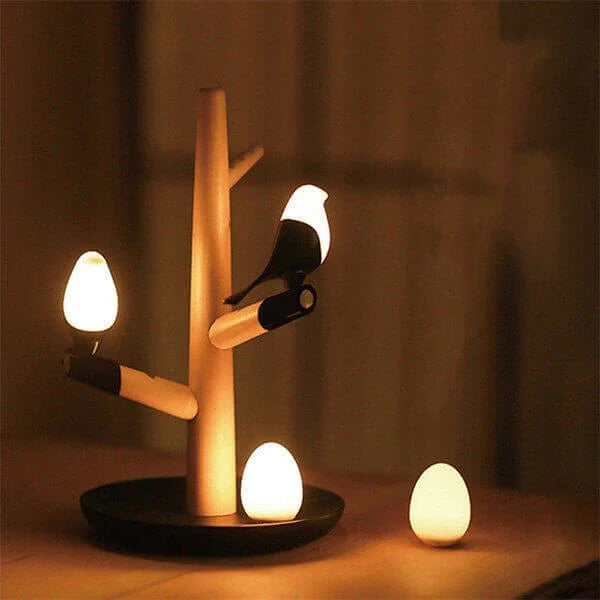 Kalsten | BrightOak Elegance - Smart wooden table lamp with motion sensor