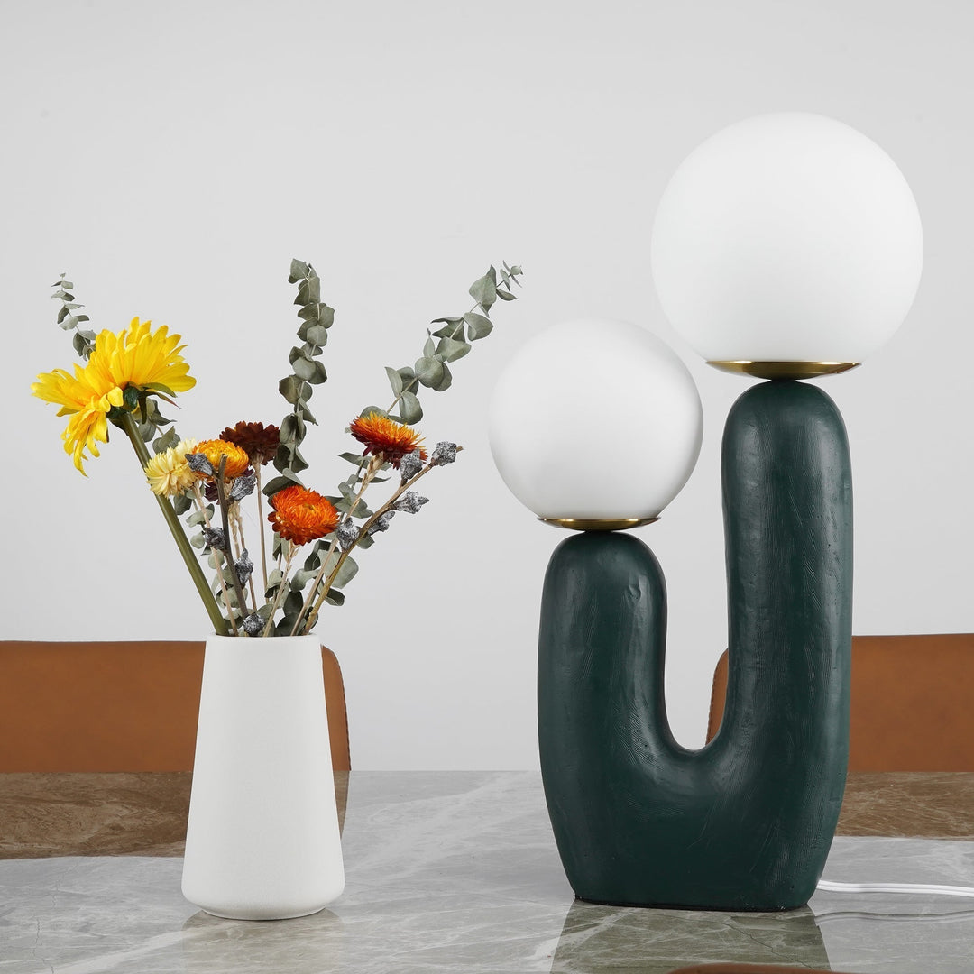 Contemporary Style Table Lamp with Natural Accent | Kalsten