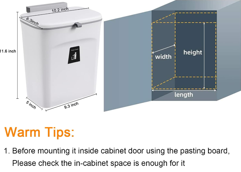 Kalsten | 2.4 Gallon Kitchen Compost Bin For Counter Top Or Under Sink