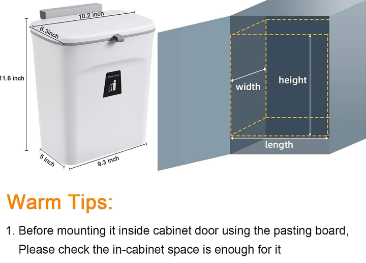 Kalsten | 2.4 Gallon Kitchen Compost Bin For Counter Top Or Under Sink