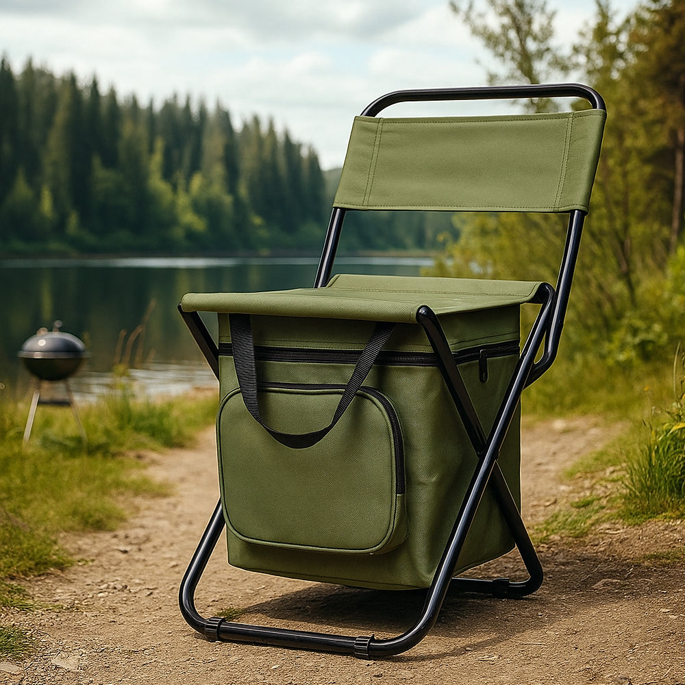 ChillPack Outdoor Chair – Foldable Camping Chair with Backrest and Integrated Cooler Bag | Kalsten
