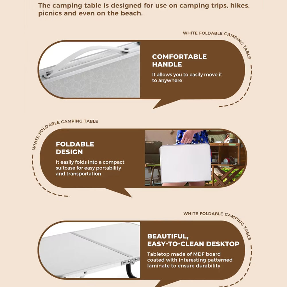 Foldable lightweight camping table made of aluminum | Kalsten