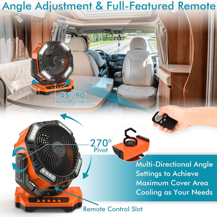 3 In 1 Cordless Camping Fan | Kalsten