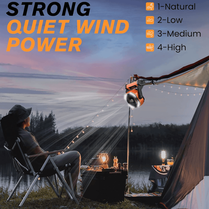 3 In 1 Cordless Camping Fan | Kalsten