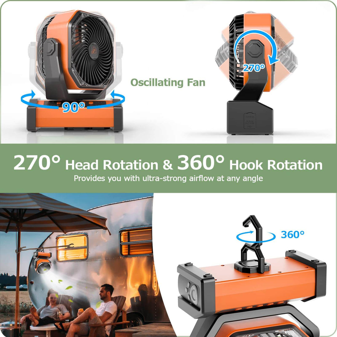 3 In 1 Cordless Camping Fan | Kalsten