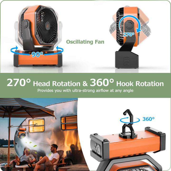 3 In 1 Cordless Camping Fan | Kalsten