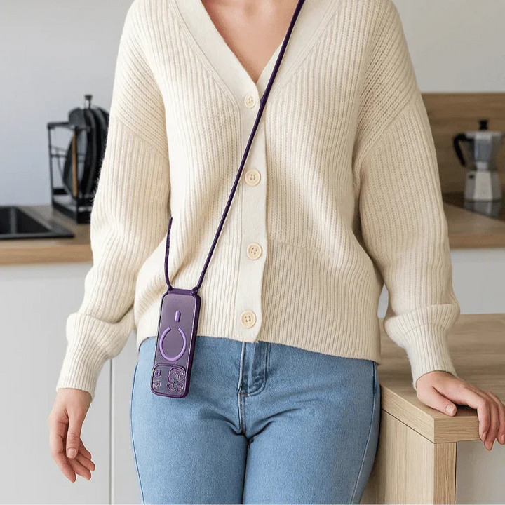 Kalsten | CarryLink – Adjustable Phone Lanyard with Clear MagSafe Case