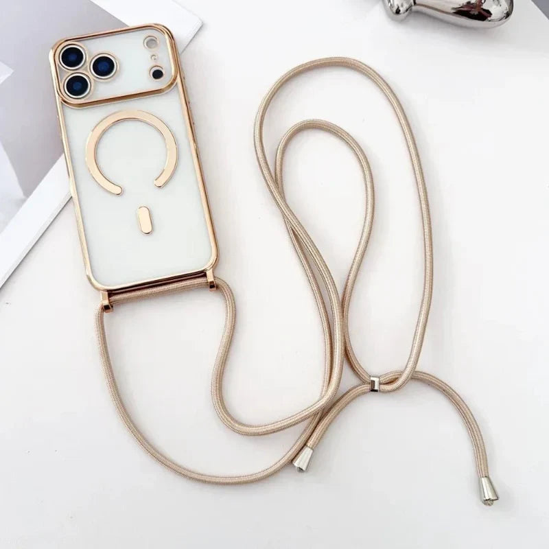 Kalsten | CarryLink – Adjustable Phone Lanyard with Clear MagSafe Case