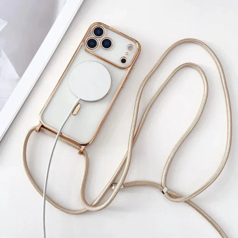 Kalsten | CarryLink – Adjustable Phone Lanyard with Clear MagSafe Case