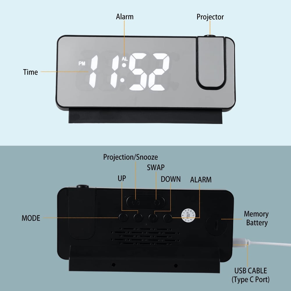 Kalsten | Digital Projection Clock – Time Image Projectable up to 5 m