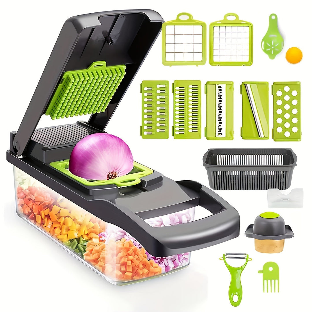 Multifunctional Vegetable Cutter 16-in-1 with Catch Container | Kalsten