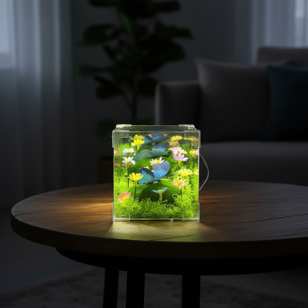 LED Butterfly Garden Cube Night Light Decor | Kalsten