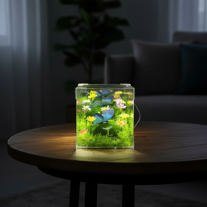 LED Butterfly Garden Cube Night Light Decor | Kalsten