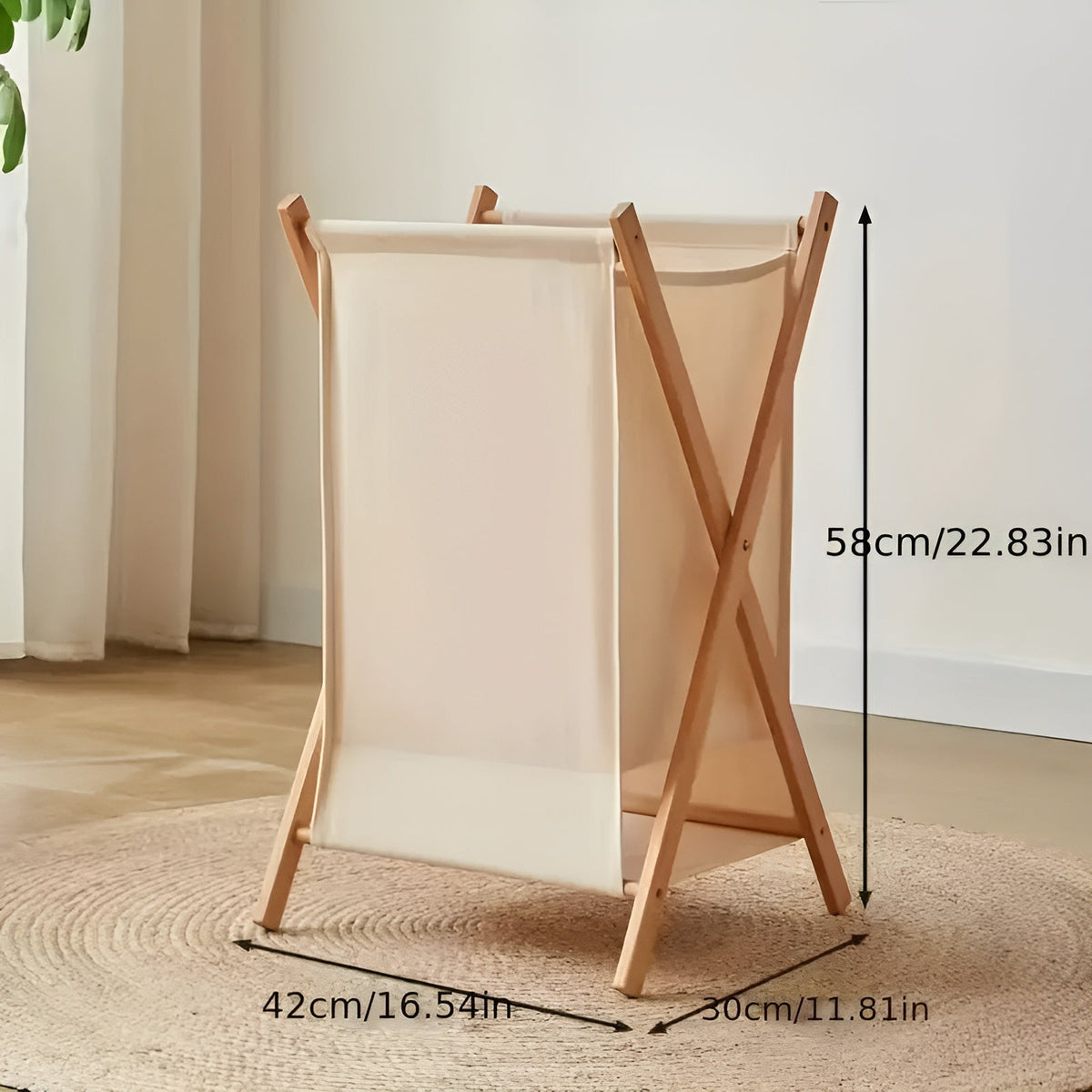 Foldable wooden laundry basket – Robust wooden design | Decorative and functional | Brehn