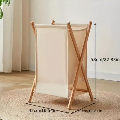 Foldable wooden laundry basket – Robust wooden design | Decorative and functional | Brehn