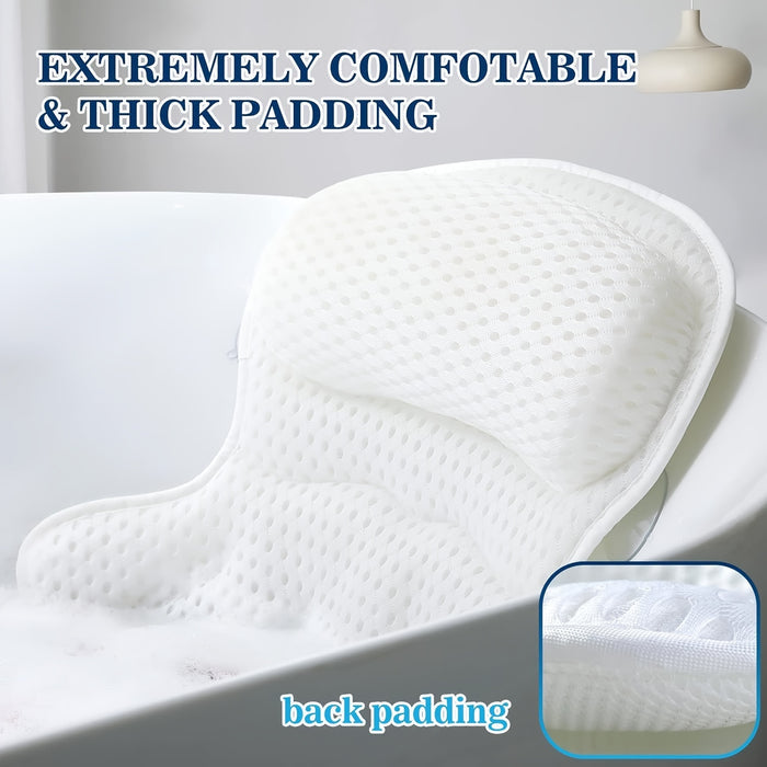 Kalsten | LuxieSpa 4D Luxe Bath Pillow - Breathable Pillow with Neck and Back Support for a Relaxing Bath