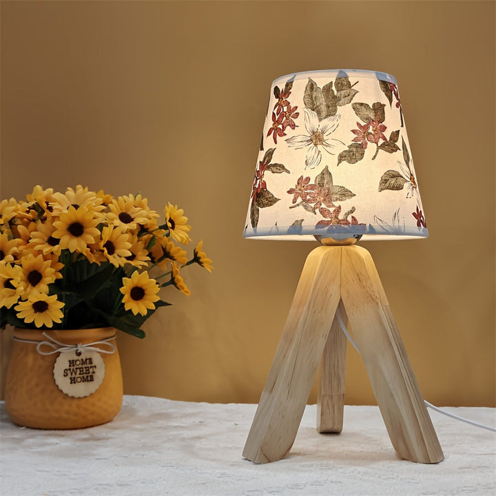 FloralGlow Lamp - Elegant LED Table Lamp with Wood Kalsten