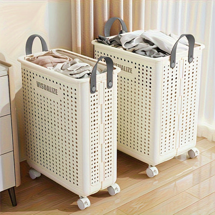 Foldable laundry box with castors