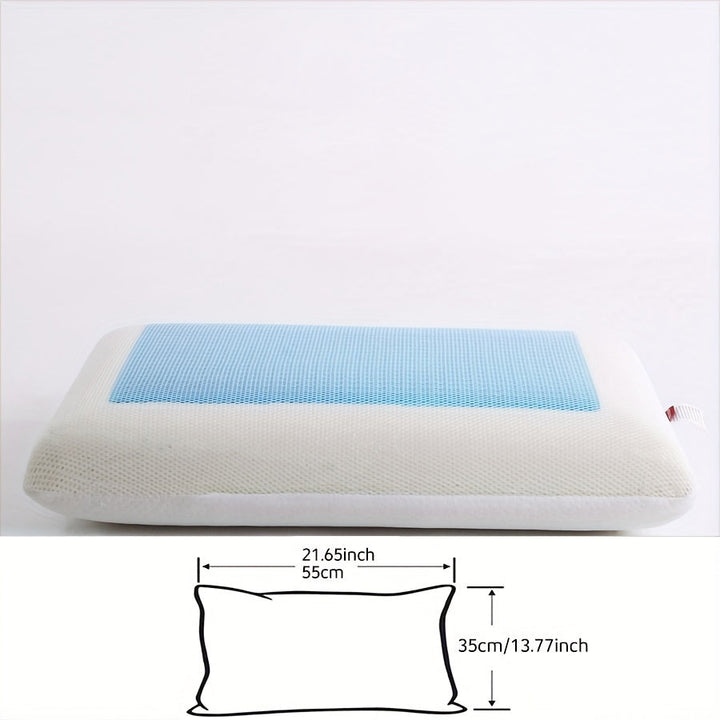 1pc Ergonomic Memory Foam Pillow with Breathable Mesh and Cooling Gel Core - Supports Neck and Back for Comfortable Sleep | Kalsten