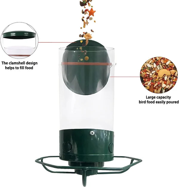 Kalsten | Squirrel-Proof Bird Feeder | Spinning Tube Feeder with 4 Ports & 5 lb Seed Capacity