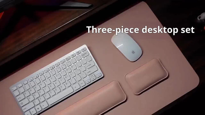Kalsten | Three-Piece Desk Set made of PU Leather - With Pad and Wrist Supports