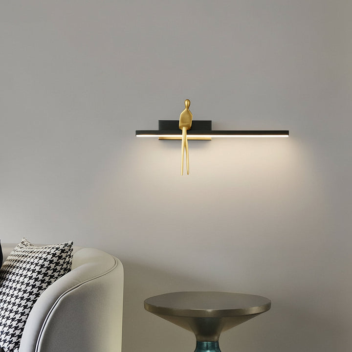 LED Wall Sconce Light – Italian Creative Gold Man Copper Art (31x17cm / 12.2x6.7in) | Kalsten
