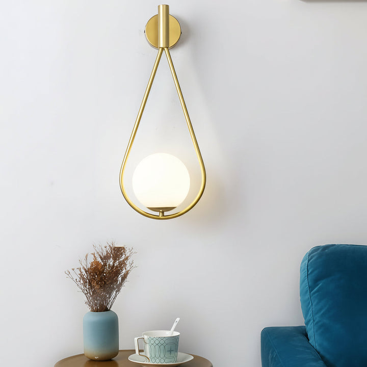 LED Wall Sconce – Water Drop Nordic Glass & Iron Lamp (23cm / 9in) | Kalsten