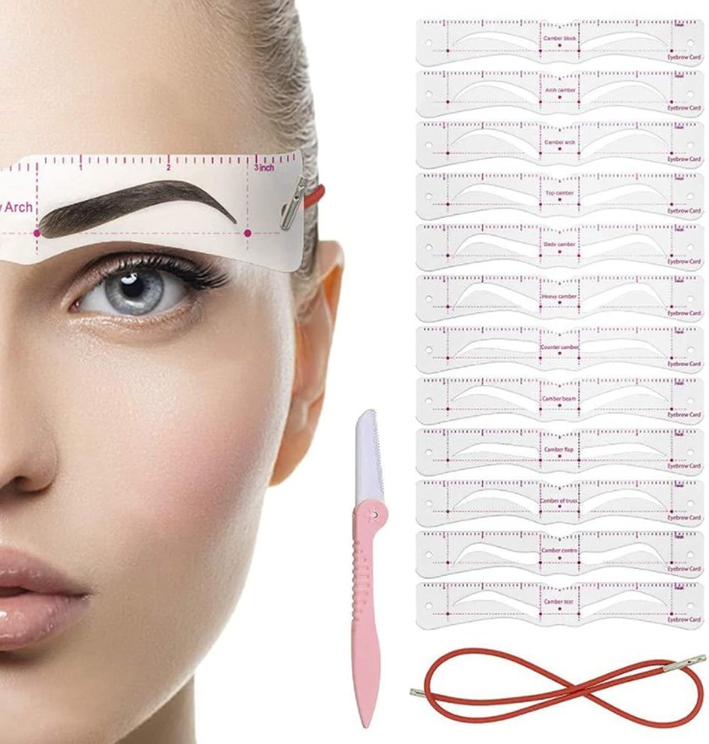 Kalsten | Eyebrow Stencil Set — Reusable Brow Templates with Elastic Strap