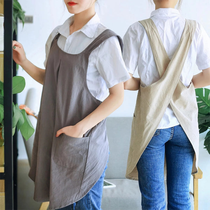 Cotton Crossback Apron with Pockets Kalsten