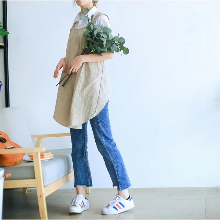 Cotton Crossback Apron with Pockets Kalsten