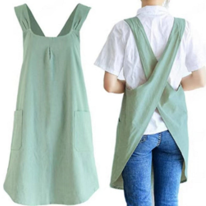 Cotton Crossback Apron with Pockets Kalsten