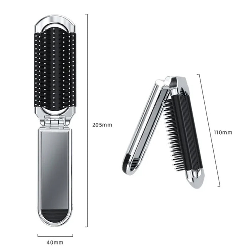 Kalsten | MirrorFlex Travel Mirror Hair Brush | Foldable & Compact | Practical Styling on the Go