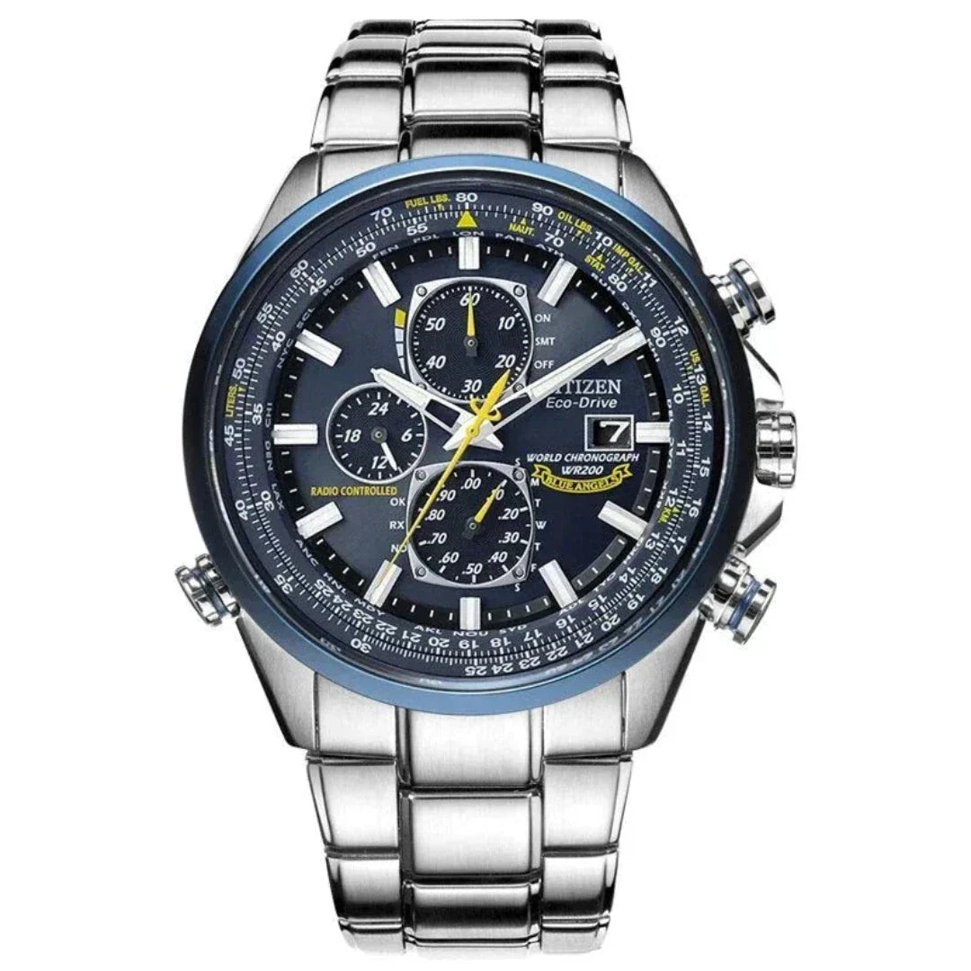 Stainless Steel Chronograph Watch with Quartz Movement, Calendar and Waterproof Case