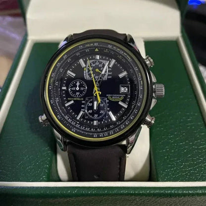 Stainless Steel Chronograph Watch with Quartz Movement, Calendar and Waterproof Case