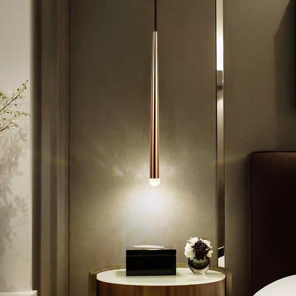 Elongated Cylinder Island Kitchen Pendant Lighting Metal Acrylic Pendant Lighting | Kalsten