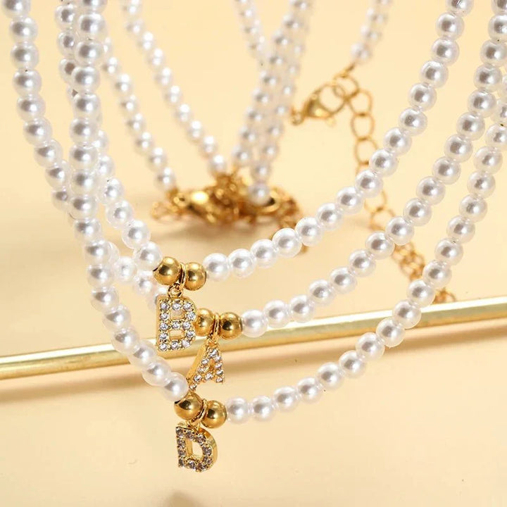 Kalsten | Classy Pearl Dainty Initial Letter Necklace