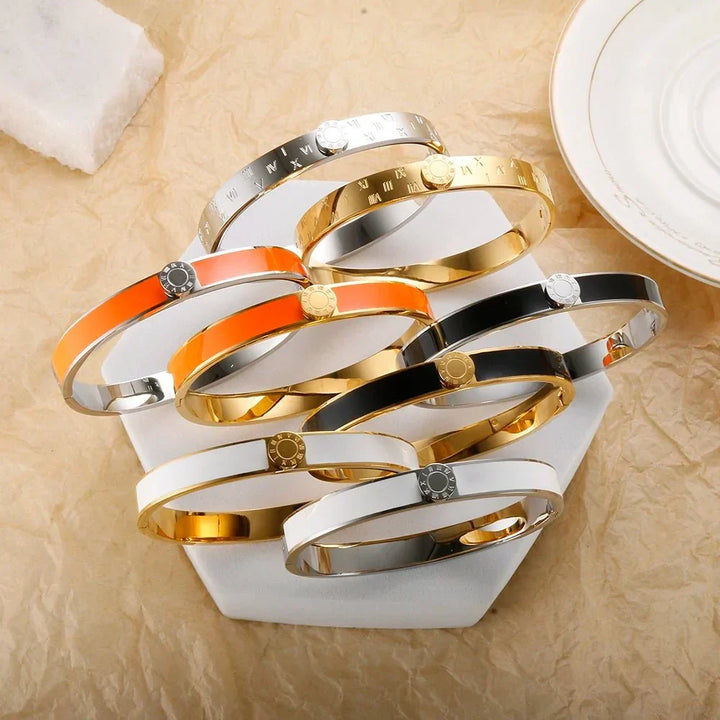 Kalsten | Classy Roman Numeral Bangle Bracelet and Rings