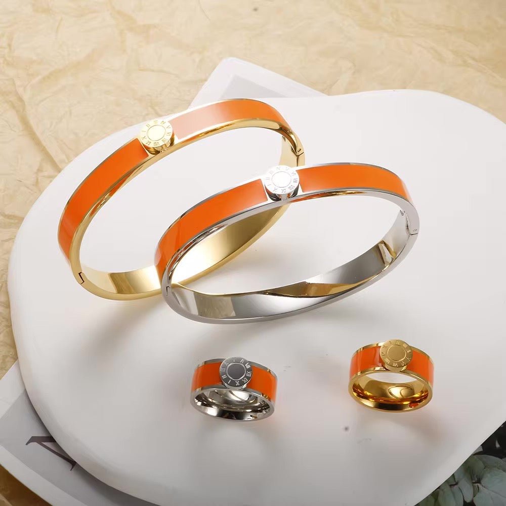 Kalsten | Classy Roman Numeral Bangle Bracelet and Rings