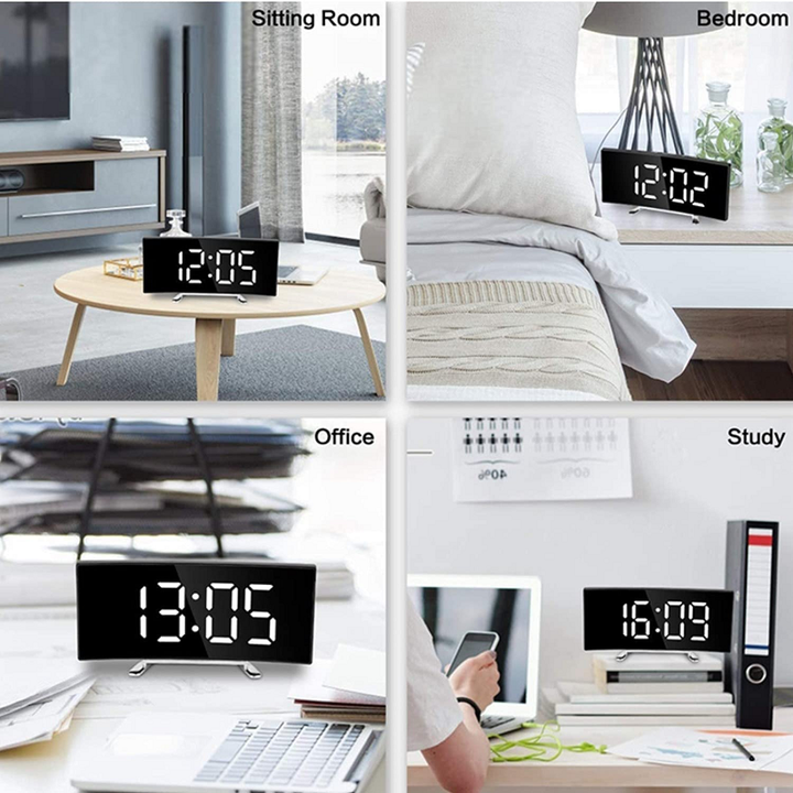 LED Lighting large digital display | Curved LED Digital Clock - Amedea | Kalsten