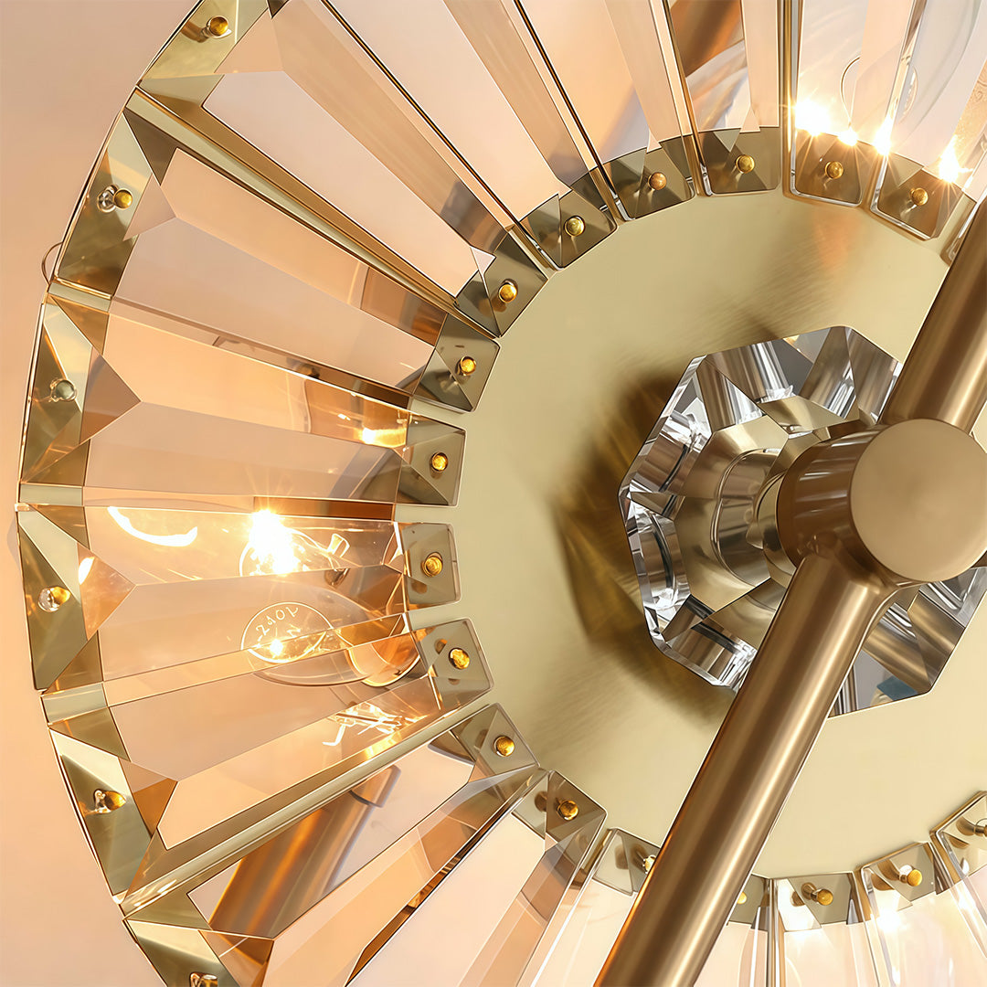 LED Wall Sconce – Art Deco Crystal Gold Iron E14 (25x63cm) | Kalsten