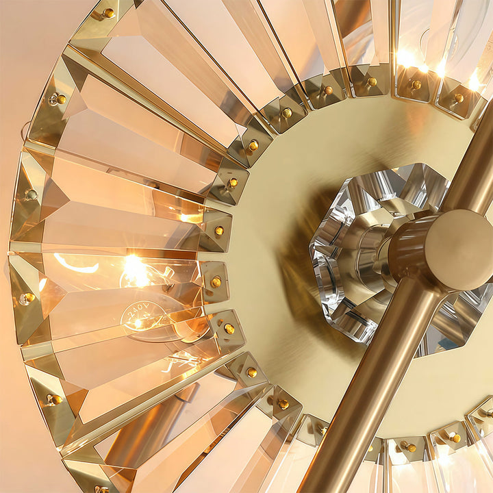 LED Wall Sconce – Art Deco Crystal Gold Iron E14 (25x63cm) | Kalsten