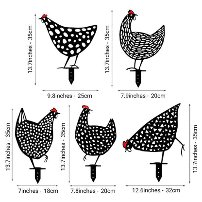 Skanto | Cluckura – Weather-Resistant Metal Chicken Statue for Garden & Patio