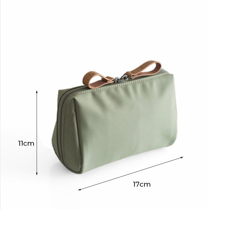 Solid Color Cosmetic Case with Double Zipper | Kalsten