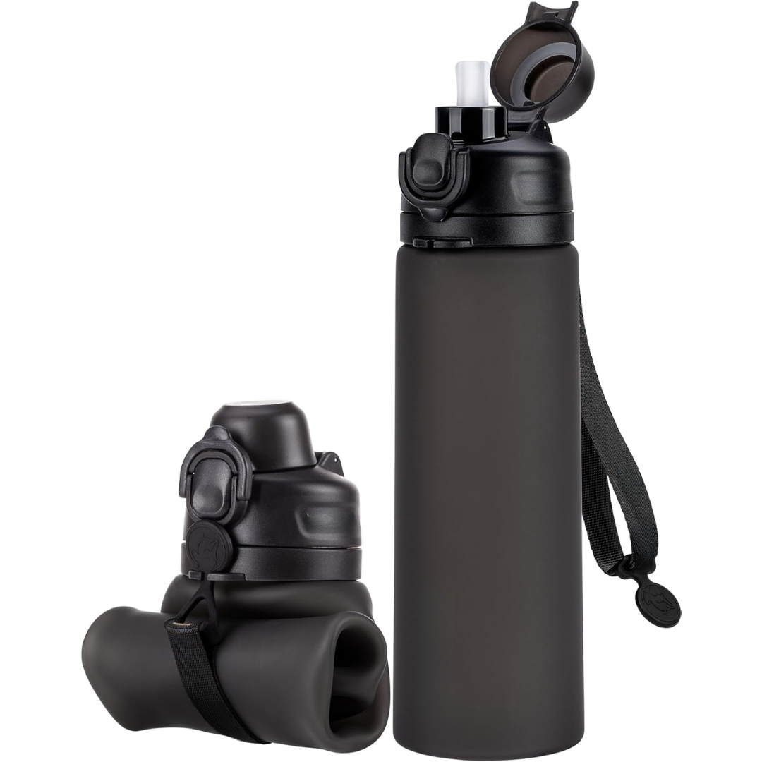 Kalsten | Collapsible 600 ml Silicone Water Bottle - Leakproof & BPA-free