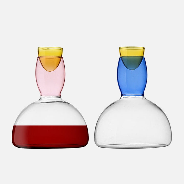 Kalsten | Chalice and carafe made of colored glass by Phillips