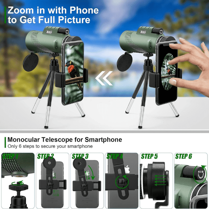 VisionPeak Compact Monocular with HD Lens and High Magnification | Kalsten